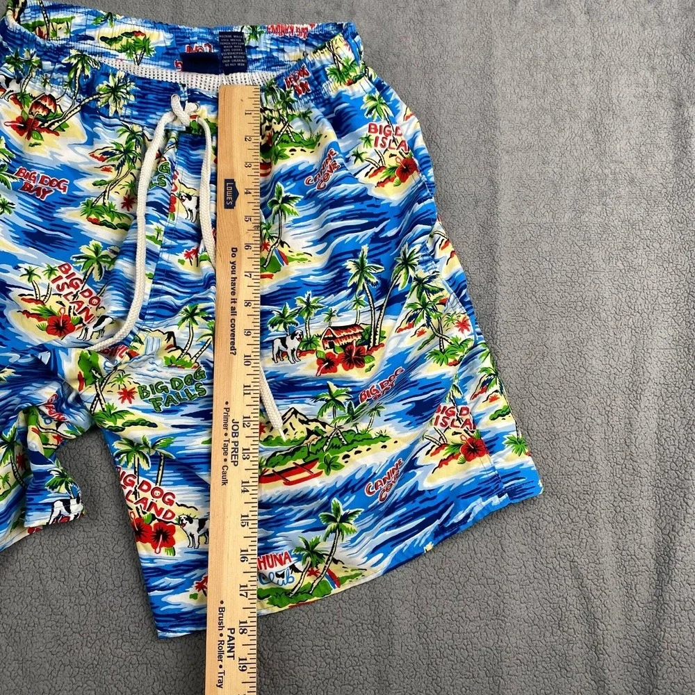 Big Dogs Swim Trunks Mens Medium Shorts Print‎ Tropical Island Big Kahuna Beach